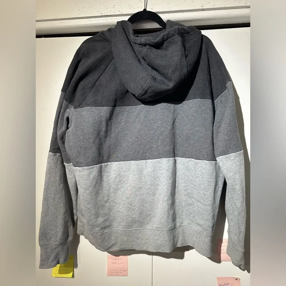 Vintage Nike full zip hoodie in black, charcoal & gray, men's XL Y2K Streetwear